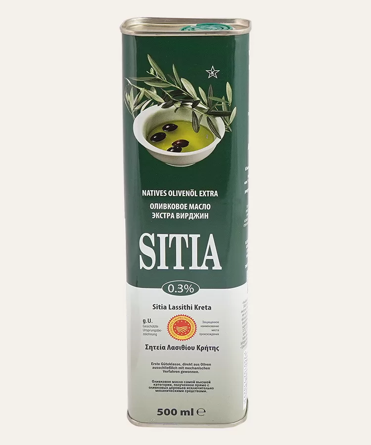 Sitia PDO Extra Virgin olive oil EVOO 03 canister 500ml
